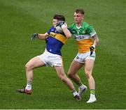18 March 2023; Emmet Moloney of Tipperary in action against Jack McEvoy of Offaly during the Allianz Football League Division 3 match between Tipperary and Offaly at FBD Semple Stadium in Thurles, Tipperary. Photo by Ray McManus/Sportsfile