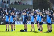 18 March 2023; Dublin players stand for a minutes silence to honour the late Liam Kearns before during the Allianz Football League Division 2 match between Meath and Dublin at Páirc Tailteann in Navan, Meath. Photo by David Fitzgerald/Sportsfile