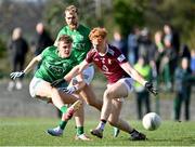 18 March 2023; Josh Largo Ellis of Fermanagh in action against Ronan Wallace of Westmeath during the Allianz Football League Division 3 match between Fermanagh and Westmeath at St Josephs Park in Ederney, Fermanagh. Photo by Stephen Marken/Sportsfile