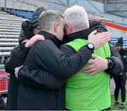 18 March 2023; Offaly manager Martin Murphy, green vest, and his selectors after the Allianz Football League Division 3 match between Tipperary and Offaly at FBD Semple Stadium in Thurles, Tipperary. Photo by Ray McManus/Sportsfile