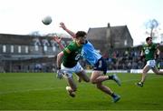 18 March 2023; Ciaran Kilkenny of Dublin in action against Cathal Hickey of Meath during the Allianz Football League Division 2 match between Meath and Dublin at Páirc Tailteann in Navan, Meath. Photo by David Fitzgerald/Sportsfile