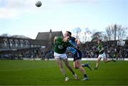18 March 2023; Ciaran Kilkenny of Dublin in action against Cathal Hickey of Meath during the Allianz Football League Division 2 match between Meath and Dublin at Páirc Tailteann in Navan, Meath. Photo by David Fitzgerald/Sportsfile
