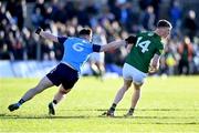 18 March 2023; Mathew Costello of Meath in action against John Small of Dublin during the Allianz Football League Division 2 match between Meath and Dublin at Páirc Tailteann in Navan, Meath. Photo by David Fitzgerald/Sportsfile