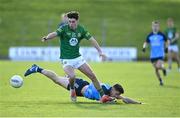 18 March 2023; Aaron Lynch of Meath in action against David Byrne of Dublin during the Allianz Football League Division 2 match between Meath and Dublin at Páirc Tailteann in Navan, Meath. Photo by David Fitzgerald/Sportsfile