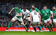 18 March 2023; Ryan Baird of Ireland makes a break during the Guinness Six Nations Rugby Championship match between Ireland and England at Aviva Stadium in Dublin. Photo by Harry Murphy/Sportsfile