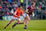 18 March 2023; Ross McQuillan of Armagh gets away from Rory Grugan of Armagh during the Allianz Football League Division 1 match between Armagh and Galway at Box-It Athletic Grounds in Armagh. Photo by Ben McShane/Sportsfile