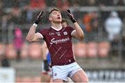 18 March 2023; Johnny Heaney of Galway reacts after a missed opportunity on goal during the Allianz Football League Division 1 match between Armagh and Galway at Box-It Athletic Grounds in Armagh. Photo by Ben McShane/Sportsfile