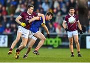 18 March 2023; Armagh goalkeeper Ethan Rafferty in action against Roberty Finnerty of Galway during the Allianz Football League Division 1 match between Armagh and Galway at Box-It Athletic Grounds in Armagh. Photo by Ben McShane/Sportsfile