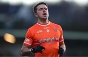 18 March 2023; Stefan Campbell of Armagh reacts during the Allianz Football League Division 1 match between Armagh and Galway at Box-It Athletic Grounds in Armagh. Photo by Ben McShane/Sportsfile
