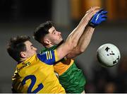 18 March 2023; Donal O'Sullivan of Kerry in action against Conor Hussey of Roscommon during the Allianz Football League Division 1 match between Kerry and Roscommon at Austin Stack Park in Tralee, Kerry. Photo by Piaras Ó Mídheach/Sportsfile