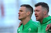 18 March 2023; Jonathan Sexton, left, and Peter O'Mahony of Ireland before the Guinness Six Nations Rugby Championship match between Ireland and England at the Aviva Stadium in Dublin. Photo by Seb Daly/Sportsfile