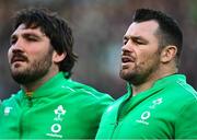 18 March 2023; Cian Healy, right, and Tom O'Toole of Ireland before the Guinness Six Nations Rugby Championship match between Ireland and England at the Aviva Stadium in Dublin. Photo by Seb Daly/Sportsfile