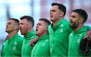 18 March 2023; Ireland players, from left, Jonathan Sexton, Peter O'Mahony, Tadhg Furlong, James Ryan and Conor Murray before the Guinness Six Nations Rugby Championship match between Ireland and England at the Aviva Stadium in Dublin. Photo by Seb Daly/Sportsfile