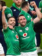 18 March 2023; Conor Murray, left, and Jack Conan of Ireland celebrate after the Guinness Six Nations Rugby Championship match between Ireland and England at Aviva Stadium in Dublin. Photo by Ramsey Cardy/Sportsfile