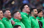 18 March 2023; Ireland players, from left, Peter O'Mahony, Tadhg Furlong, James Ryan, Conor Murray and Josh van der Flier before the Guinness Six Nations Rugby Championship match between Ireland and England at Aviva Stadium in Dublin. Photo by Ramsey Cardy/Sportsfile
