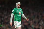 18 March 2023; Mack Hansen of Ireland during the Guinness Six Nations Rugby Championship match between Ireland and England at Aviva Stadium in Dublin. Photo by Ramsey Cardy/Sportsfile