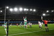 18 March 2023; Ryan Baird of Ireland and Nick Isiekwe of England compete for possession in the lineout during the Guinness Six Nations Rugby Championship match between Ireland and England at Aviva Stadium in Dublin. Photo by Ramsey Cardy/Sportsfile
