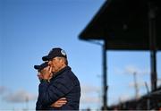 18 March 2023; Meath manager Colm O'Rourke, right, and selector Paul Garrigan during the Allianz Football League Division 2 match between Meath and Dublin at Páirc Tailteann in Navan, Meath. Photo by David Fitzgerald/Sportsfile