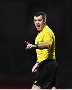 17 March 2023; Referee Robert Harvey during the SSE Airtricity Men's Premier Division match between Bohemians and UCD at Dalymount Park in Dublin. Photo by Sam Barnes/Sportsfile