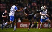 17 March 2023; James Akintunde of Bohemians in action against Daniel Babb of UCD during the SSE Airtricity Men's Premier Division match between Bohemians and UCD at Dalymount Park in Dublin. Photo by Sam Barnes/Sportsfile