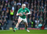 18 March 2023; Mack Hansen of Ireland during the Guinness Six Nations Rugby Championship match between Ireland and England at Aviva Stadium in Dublin. Photo by Harry Murphy/Sportsfile