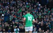 18 March 2023; Ireland supporters applaud Jonathan Sexton of Ireland after he converts a penalty to become the all time Six Nations points scorer during the Guinness Six Nations Rugby Championship match between Ireland and England at Aviva Stadium in Dublin. Photo by Harry Murphy/Sportsfile
