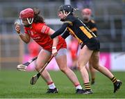 19 March 2023; Sorcha McCarthy of Cork in action against Claire Phelan of Kilkenny during the Very Camogie League Division 1A match between Kilkenny and Cork at UPMC Nowlan Park in Kilkenny. Photo by Piaras Ó Mídheach/Sportsfile