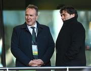 18 March 2023; IRFU chief executive officer Kevin Potts and IRFU performance director David Nucifora before the Guinness Six Nations Rugby Championship match between Ireland and England at Aviva Stadium in Dublin. Photo by Harry Murphy/Sportsfile