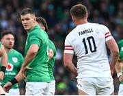18 March 2023; Jonathan Sexton of Ireland and Owen Farrell of England during the Guinness Six Nations Rugby Championship match between Ireland and England at Aviva Stadium in Dublin. Photo by Harry Murphy/Sportsfile