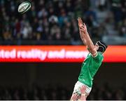 18 March 2023; James Ryan of Ireland takes possession in a lineout during the Guinness Six Nations Rugby Championship match between Ireland and England at Aviva Stadium in Dublin. Photo by Harry Murphy/Sportsfile