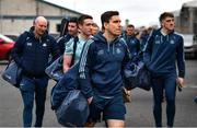 19 March 2023; Dublin players including Paddy Smyth, centre, arrive before the Allianz Hurling League Division 1 Group B match between Dublin and Laois at Parnell Park in Dublin. Photo by Sam Barnes/Sportsfile