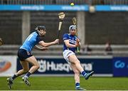 19 March 2023; Padraig Lalor of Laois in action against Danny Sutcliffe of Dublin during the Allianz Hurling League Division 1 Group B match between Dublin and Laois at Parnell Park in Dublin. Photo by Sam Barnes/Sportsfile
