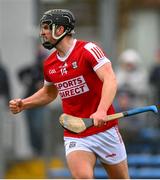 19 March 2023; Padraig Power of Cork celebtates scoring a goal, in the 9th minute,  during the Allianz Hurling League Division 1 Group A match between Clare and Cork at Cusack Park in Ennis, Clare. Photo by Ray McManus/Sportsfile