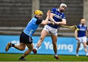 19 March 2023; Ryan Mullaney of Laois in action against Daire Gray of Dublin during the Allianz Hurling League Division 1 Group B match between Dublin and Laois at Parnell Park in Dublin. Photo by Sam Barnes/Sportsfile