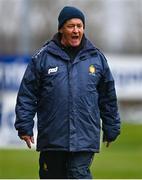 19 March 2023; Clare manager Colm Collins reacts during the Allianz Football League Division 2 match between Derry and Clare at Derry GAA Centre of Excellence in Owenbeg, Derry. Photo by Ben McShane/Sportsfile