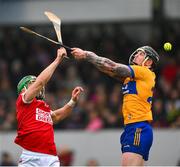 19 March 2023; Alan Cadogan of Cork in action against Aaron Fitzgerald of Clare during the Allianz Hurling League Division 1 Group A match between Clare and Cork at Cusack Park in Ennis, Clare. Photo by Ray McManus/Sportsfile