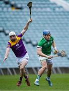 19 March 2023; Mike Casey of Limerick in action against Niall Murphy of Wexford during the Allianz Hurling League Division 1 Group A match between Limerick and Wexford at TUS Gaelic Grounds in Limerick. Photo by Tyler Miller/Sportsfile