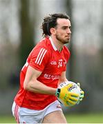 19 March 2023; Oisín McGuinness of Louth in action during the Allianz Football League Division 2 match between Louth and Cork at Páirc Mhuire in Ardee, Louth. Photo by Stephen Marken/Sportsfile