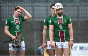 19 March 2023; Eoin Keyes, right, and Adam Ennis of Westmeath, left, after their side's defeat in the Allianz Hurling League Division 1 Group A match between Westmeath and Galway at TEG Cusack Park in Mullingar, Westmeath. Photo by Seb Daly/Sportsfile