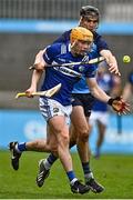 19 March 2023; James Keyes of Laois in action against Danny Sutcliffe of Dublin during the Allianz Hurling League Division 1 Group B match between Dublin and Laois at Parnell Park in Dublin. Photo by Sam Barnes/Sportsfile