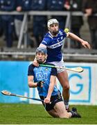 19 March 2023; Paul Crummey of Dublin in action against Ryan Mullaney of Laois during the Allianz Hurling League Division 1 Group B match between Dublin and Laois at Parnell Park in Dublin. Photo by Sam Barnes/Sportsfile