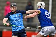 19 March 2023; Cian O'Sullivan of Dublin in action against Ryan Mullaney of Laois during the Allianz Hurling League Division 1 Group B match between Dublin and Laois at Parnell Park in Dublin. Photo by Sam Barnes/Sportsfile