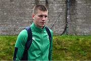 19 March 2023; Sam Prendergast of Ireland before the U20 Six Nations Rugby Championship match between Ireland and England at Musgrave Park in Cork. Photo by David Fitzgerald/Sportsfile