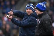 19 March 2023; Monaghan manager Vinnie Corey, left, with selector Gabriel Bannigan ahead of the Allianz Football League Division 1 match between Monaghan and Tyrone at St Tiernach's Park in Clones, Monaghan. Photo by Daire Brennan/Sportsfile