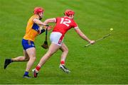 19 March 2023; Brian Hayes of Cork is tackled by John Conlon of Clare during the Allianz Hurling League Division 1 Group A match between Clare and Cork at Cusack Park in Ennis, Clare. Photo by Ray McManus/Sportsfile