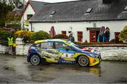 19 March 2023; Sam Moffett and Keith Moriarty in their Hyundai i20 N Rally during The Clonakilty Park Hotel West Cork Rally Round 2 of the Irish Tarmac Rally Championship in Clonakilty, Cork. Photo by Philip Fitzpatrick/Sportsfile