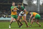 19 March 2023; Aidan O'Shea of Mayo in action against Eoghan Ban Gallagher of Donegal during the Allianz Football League Division 1 match between Donegal and Mayo at MacCumhaill Park in Ballybofey, Donegal. Photo by Ramsey Cardy/Sportsfile
