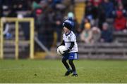19 March 2023; Monaghan supporter Emmet Scullion, aged 5, from Scotstown, Co Monaghan, during the Allianz Football League Division 1 match between Monaghan and Tyrone at St Tiernach's Park in Clones, Monaghan. Photo by Daire Brennan/Sportsfile