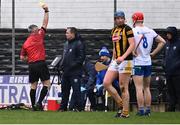 19 March 2023; Waterford manager Davy Fitzgerald is shown the yellow card by referee Liam Gordon during the Allianz Hurling League Division 1 Group B match between Waterford and Kilkenny at UPMC Nowlan Park in Kilkenny. Photo by Piaras Ó Mídheach/Sportsfile