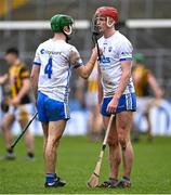 19 March 2023; Calum Lyons, right, and Conor Ryan of Waterford after their side's defeat in the Allianz Hurling League Division 1 Group B match between Waterford and Kilkenny at UPMC Nowlan Park in Kilkenny. Photo by Piaras Ó Mídheach/Sportsfile